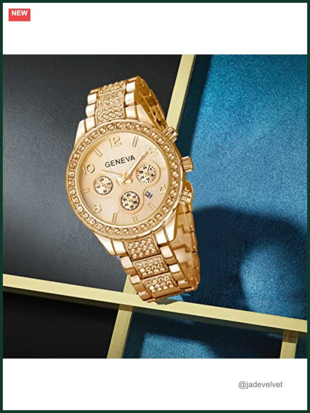 Crystal Accented Dial Rose Gold Tone Women's Watch 38mm Stainless Steel Bracelet